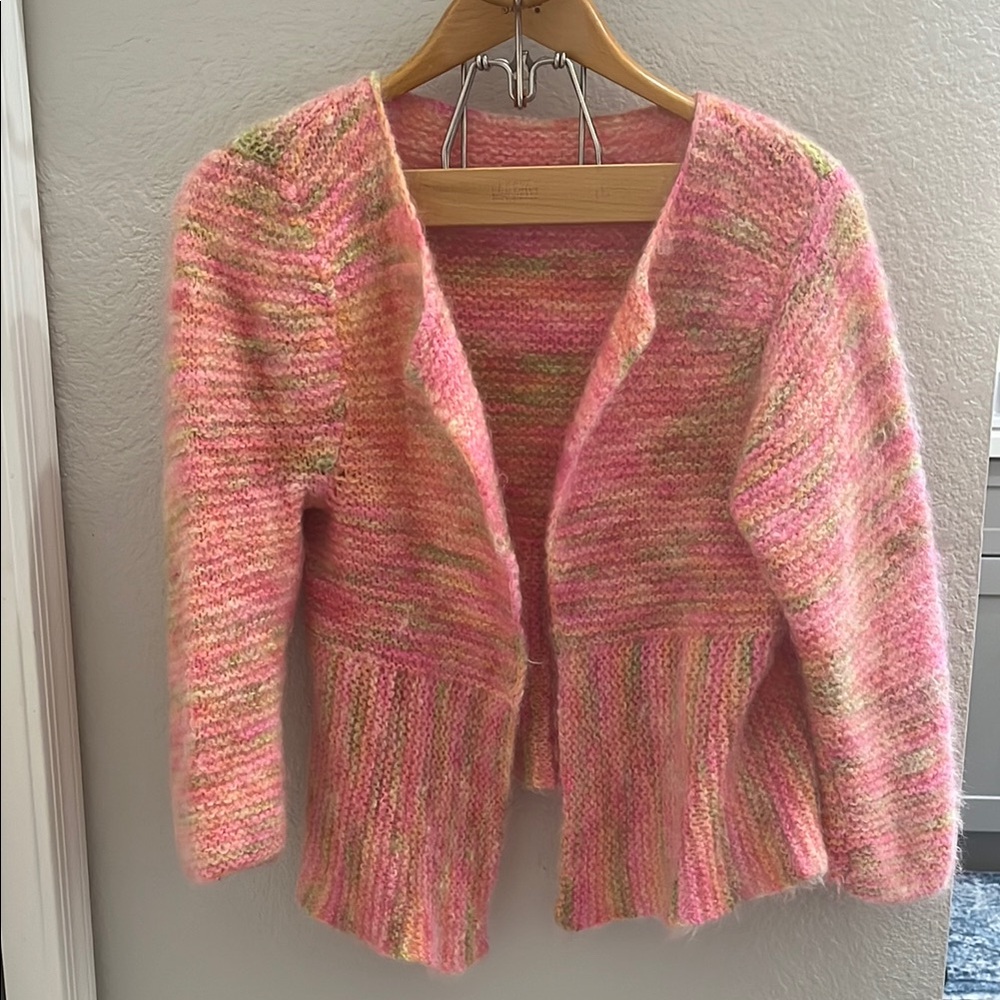 Hand Knitted Pink “Sherbert” Cardigan